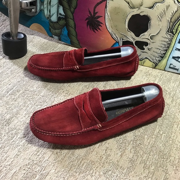 Donald J Pliner Mens Driving Loafers Size 11  Red Suede Slip On Casual S… main image 10